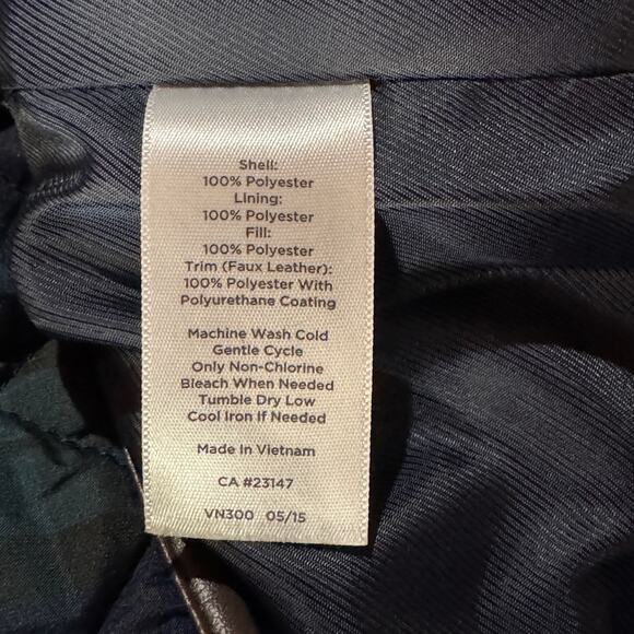 Talbots SZ 12 Full-Zip Jacket Quilted Plaid Pockets Lined Long Sleeve Navy Blue - Picture 8 of 8